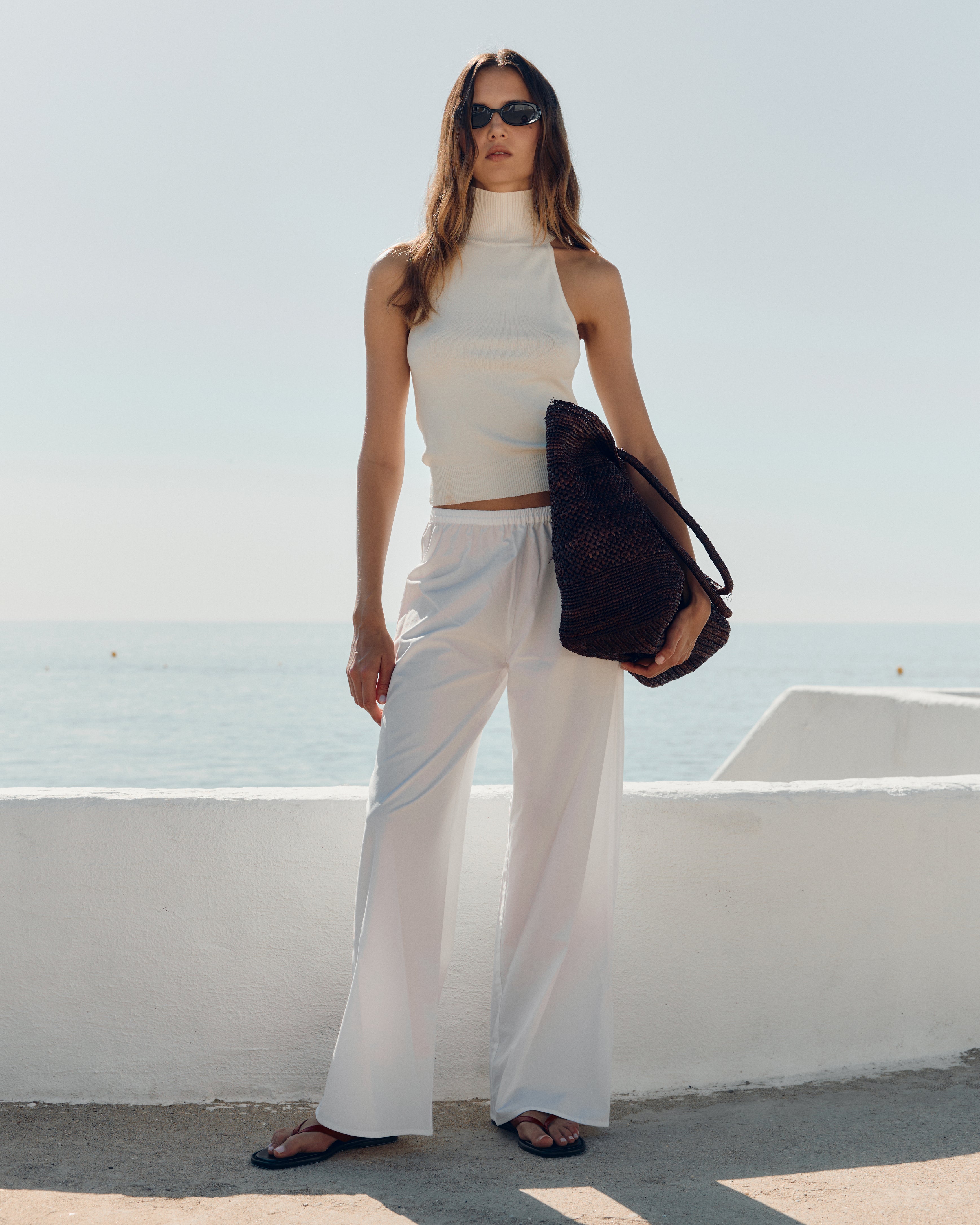 Turtleneck Knit Top Milk