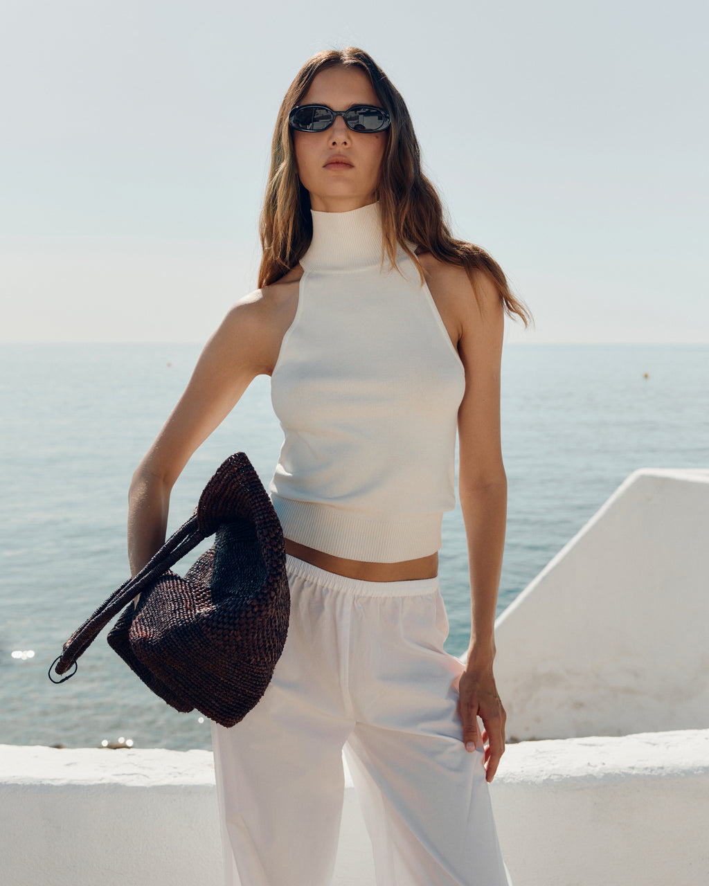Turtleneck Knit Top Milk